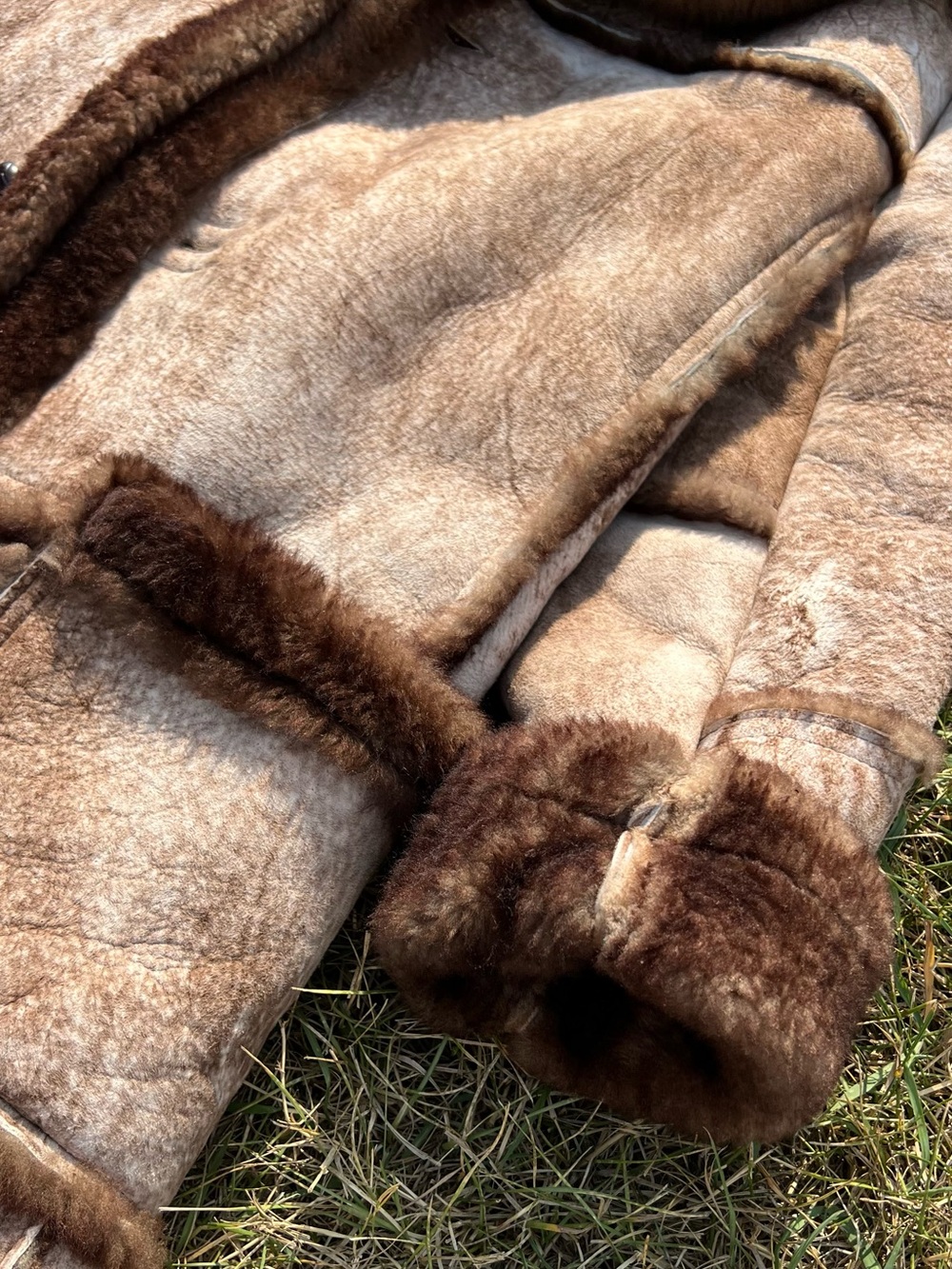 Vtg 70s Genuine Sheepskin Shearling Coat - Picture 4 of 11